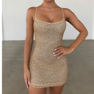 Oh Polly drop a glint embellished dress